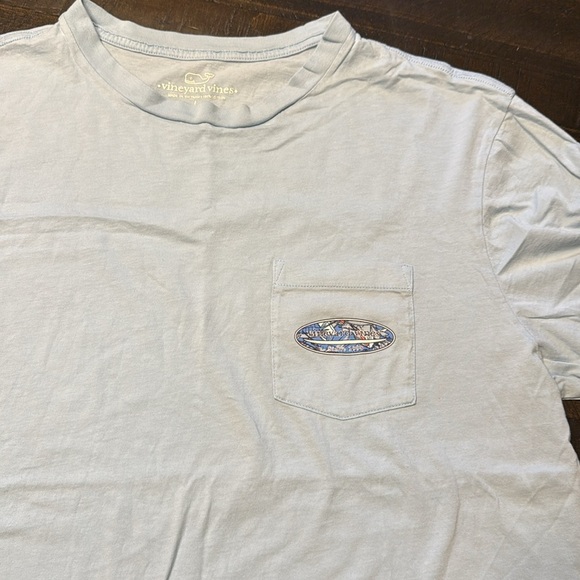 Vineyard Vines Men’s Light Blue Pocket Short Sleeve T-Shirt Size Large - Picture 7 of 12